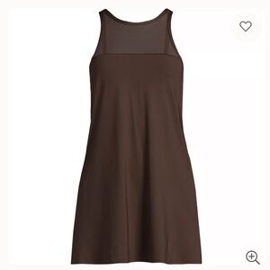Lands' End Coffee Brown Control MeshTop Swim Dress Size 4 NWT